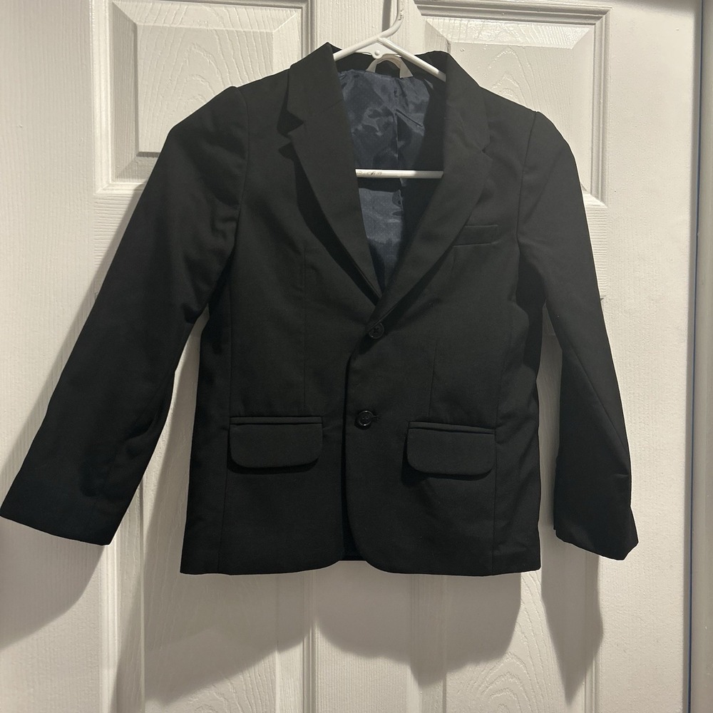 Cat & Jack Boys Black Suit Blazer Jacket Size 6 - Formal Dress Coat